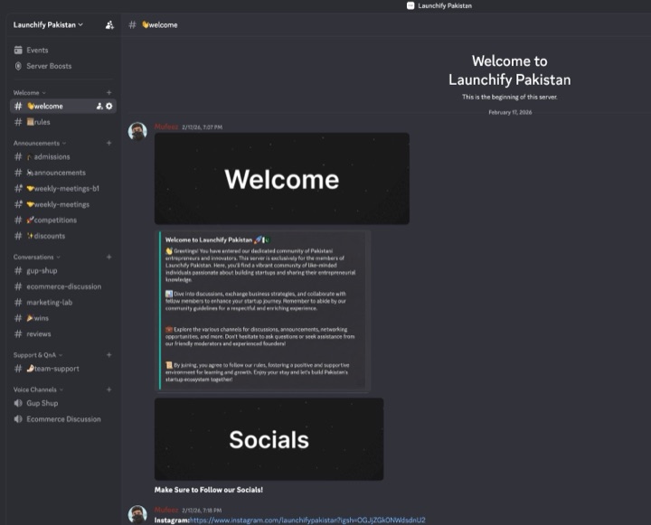 Launchify Pakistan's private Discord community