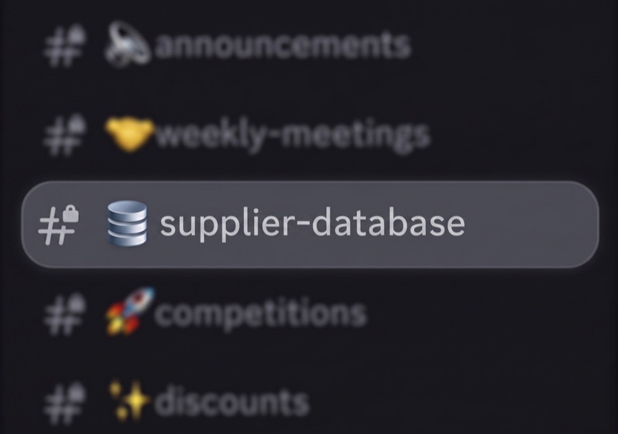 The locked supplier-database channel inside the Launchify Pakistan community